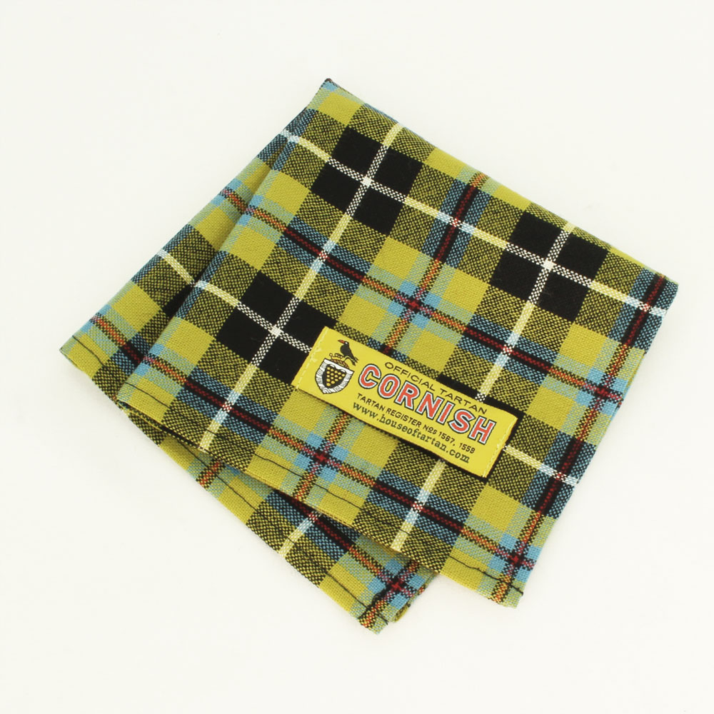 Handkerchief, Pocket Square, Wool, Cornish Tartan